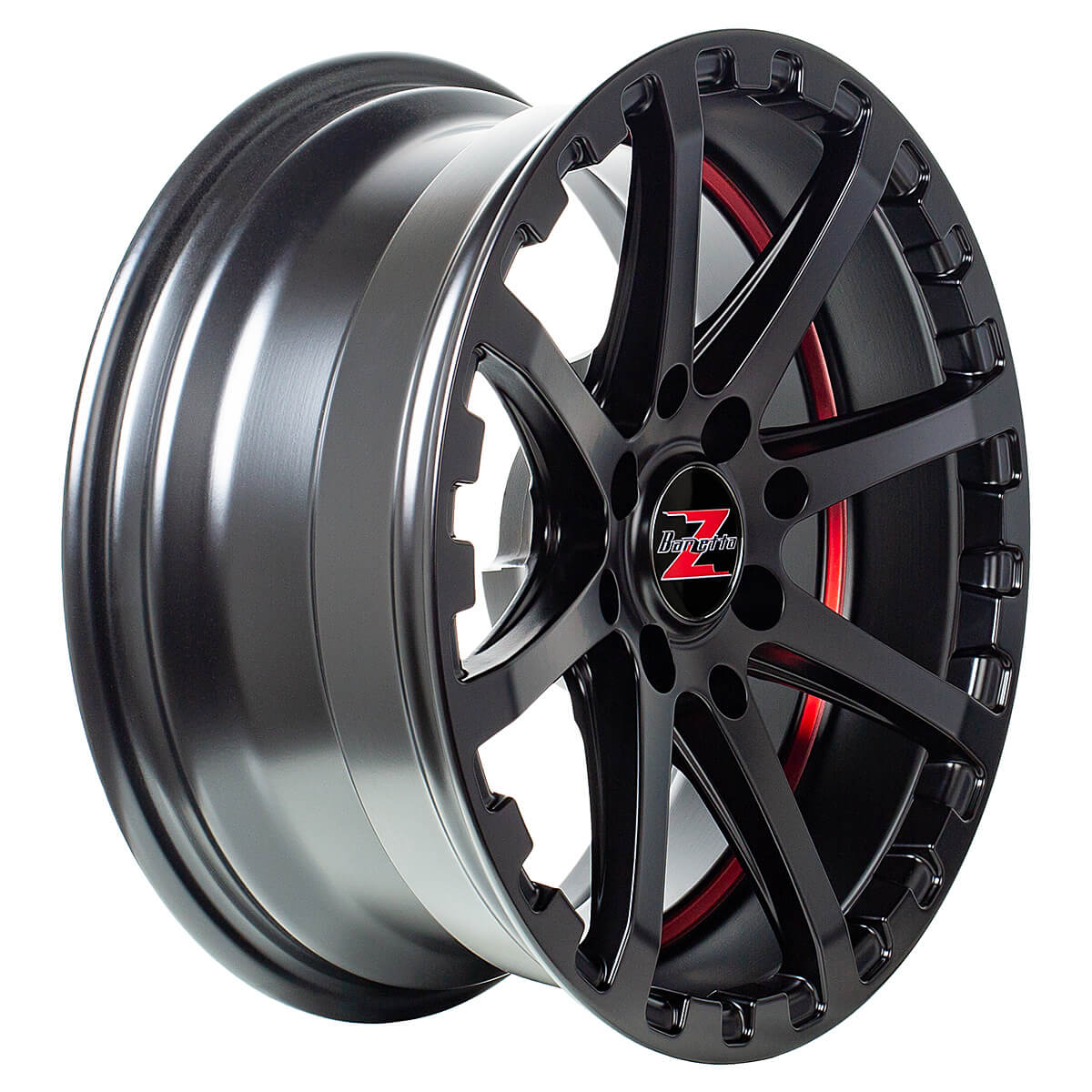 ATV Satin Black With Red Stripe - 7x16, 4x137, 89.1, 10,