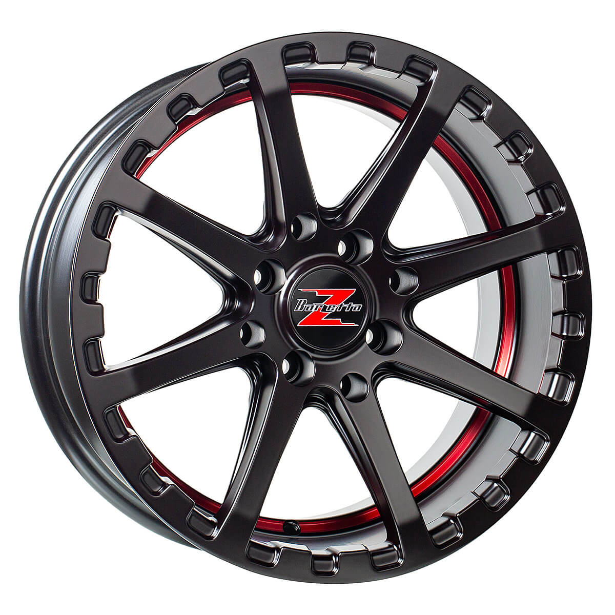 ATV Satin Black With Red Stripe - 7x16, 4x137, 89.1, 10,