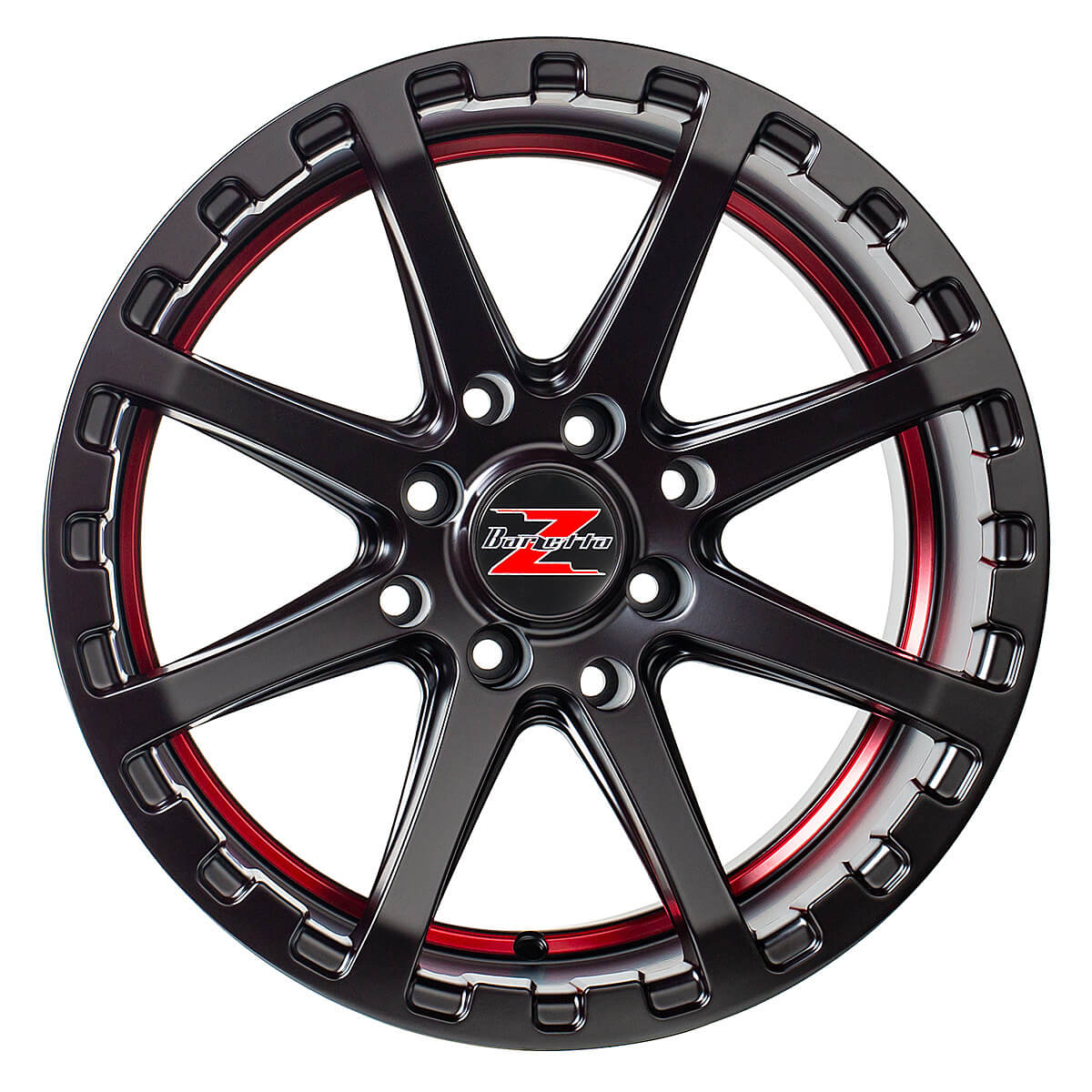 ATV Satin Black With Red Stripe - 7x16, 4x137, 89.1, 10,